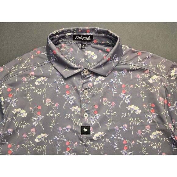 Bad Birdie Lush Core Performance Polo Mens Small 4 Way Stretch UPF 50 Anti Odor - Picture 8 of 10